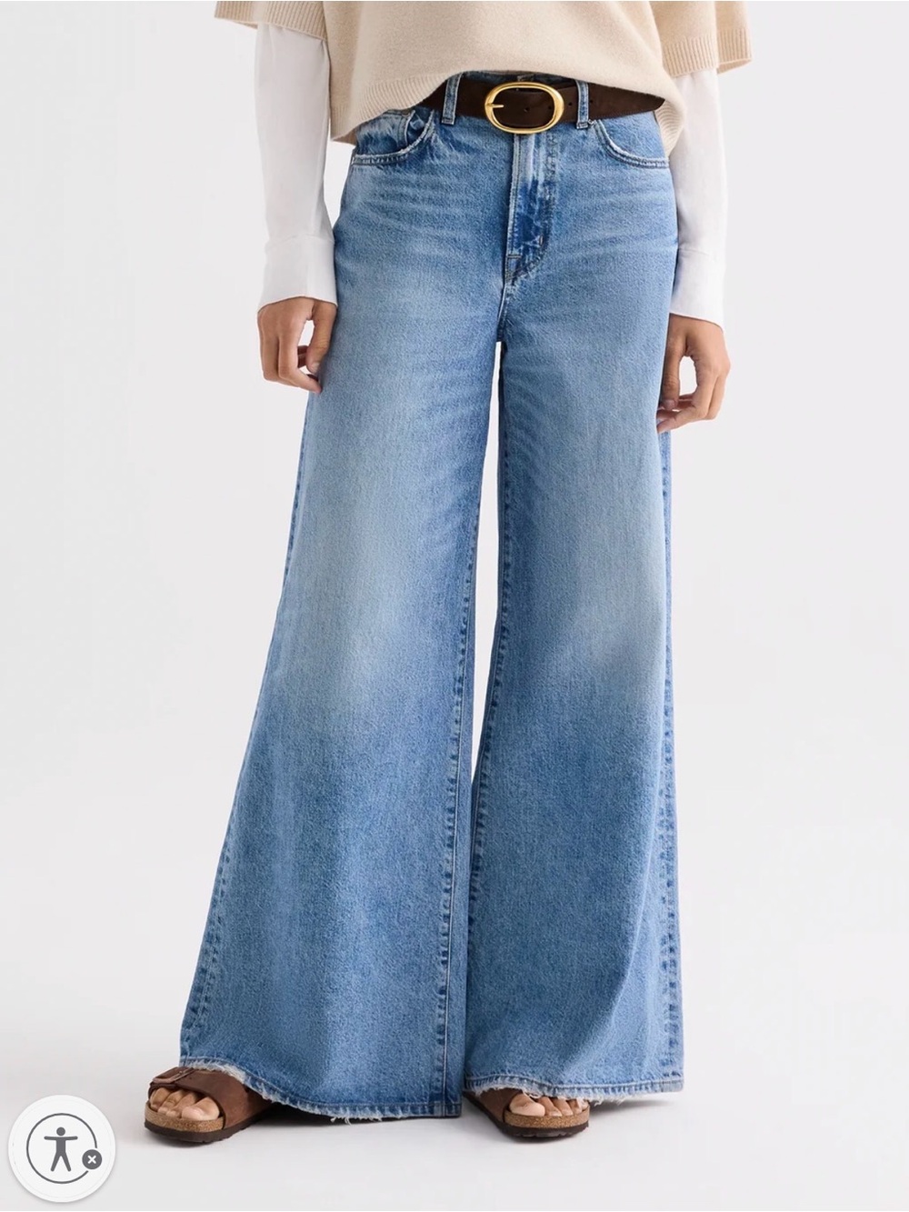 Mid-Rise Wide Leg Jeans in Vintage Denim Wash